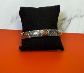 Silver and orange Bracelet