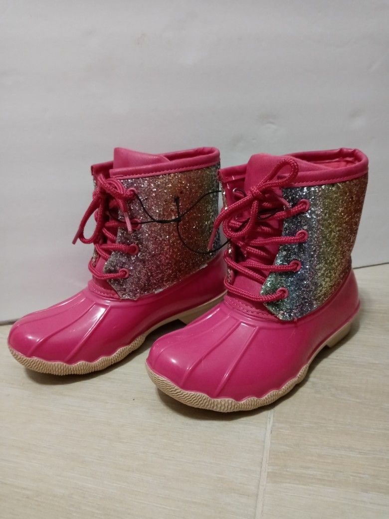 Girls ( Size 1) Pink Rubber Boots. Never Worn. Deer Vly 67th Ave