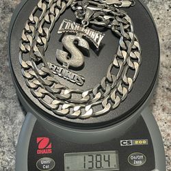 925 Solid Silver 30” Chain With Rare Pendant!!!