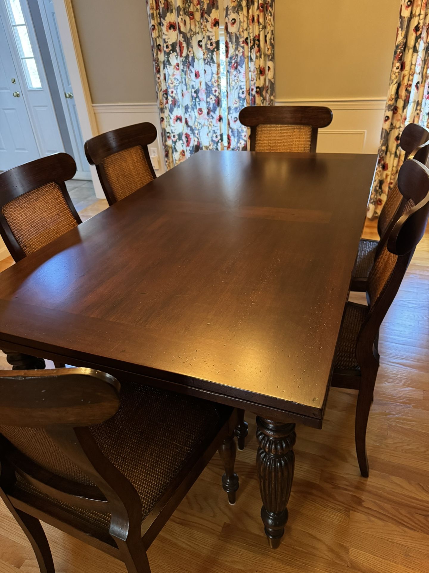 Maple Wood w/ Walnut Veneers Dining Room Set