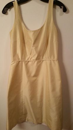 Women's Kay Unger New York White/Yellow Checkered Dress Size 6