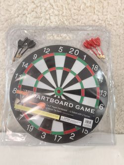 New Dart Board Game - 2 Sides - 2 Games In 1 - Metal Tip Darts