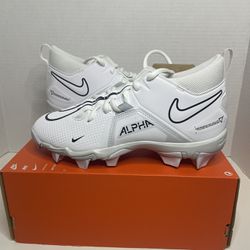 (NEW) Football Cleats GS 'White Black'