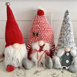 Christmas Holiday Gnomes Trio 