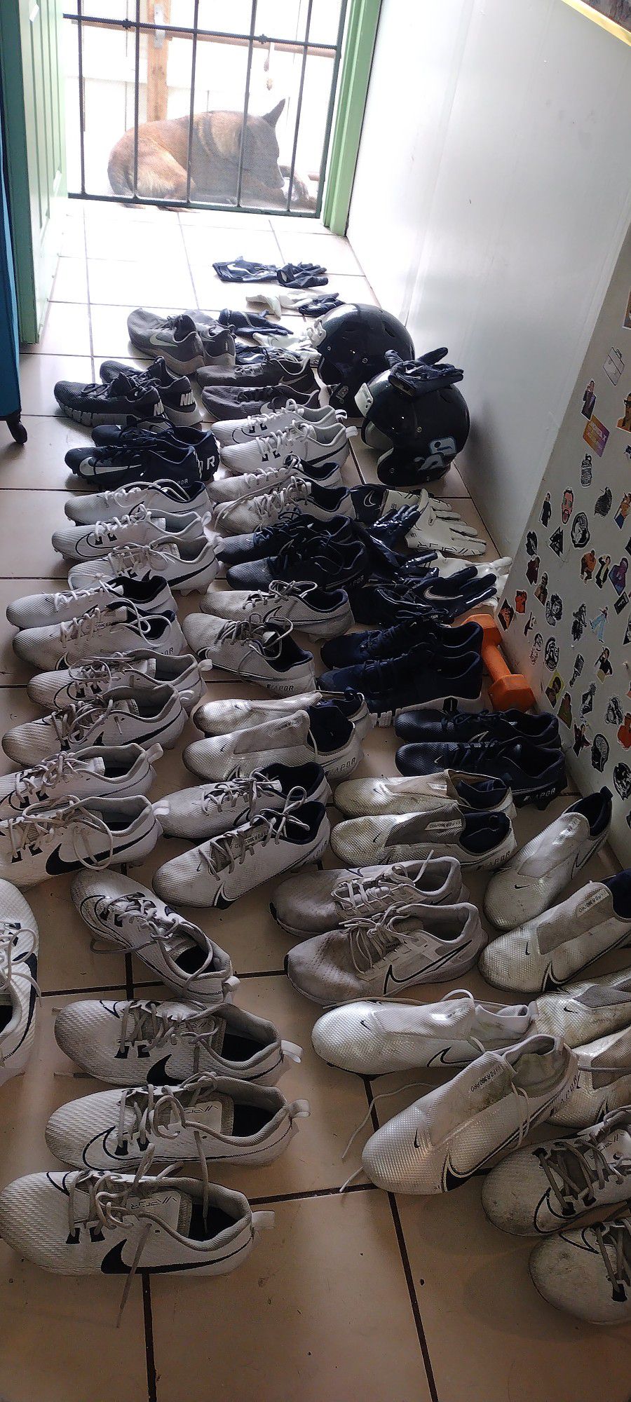 Baseball Cleats 30 Pair Total Plus Gloves And Helmet