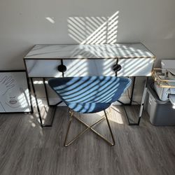 Black and Gold Marble Desk 