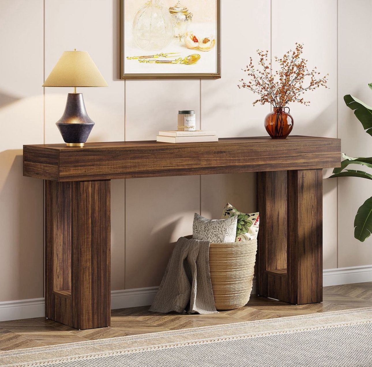 Tribesigns 63-Inch Console Table, Farmhouse Wooden Sofa Table Entryway Table Brand New still in the box B677