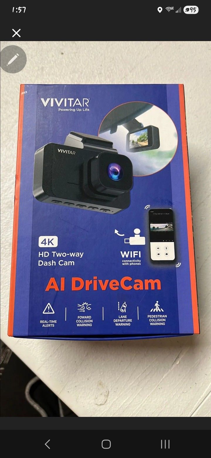 Vivitar AI Drive Cam 4K HD Two-way Dash Cam New Black Built in WiFI & GPS