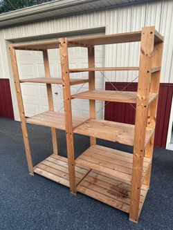 Large Wooden Storage Shelving Unit