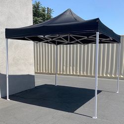 (NEW) $110 Outdoor 10x10 FT EZ PopUp Party Tent Patio Canopy Shelter w/ Carry Bag (Black/Red)