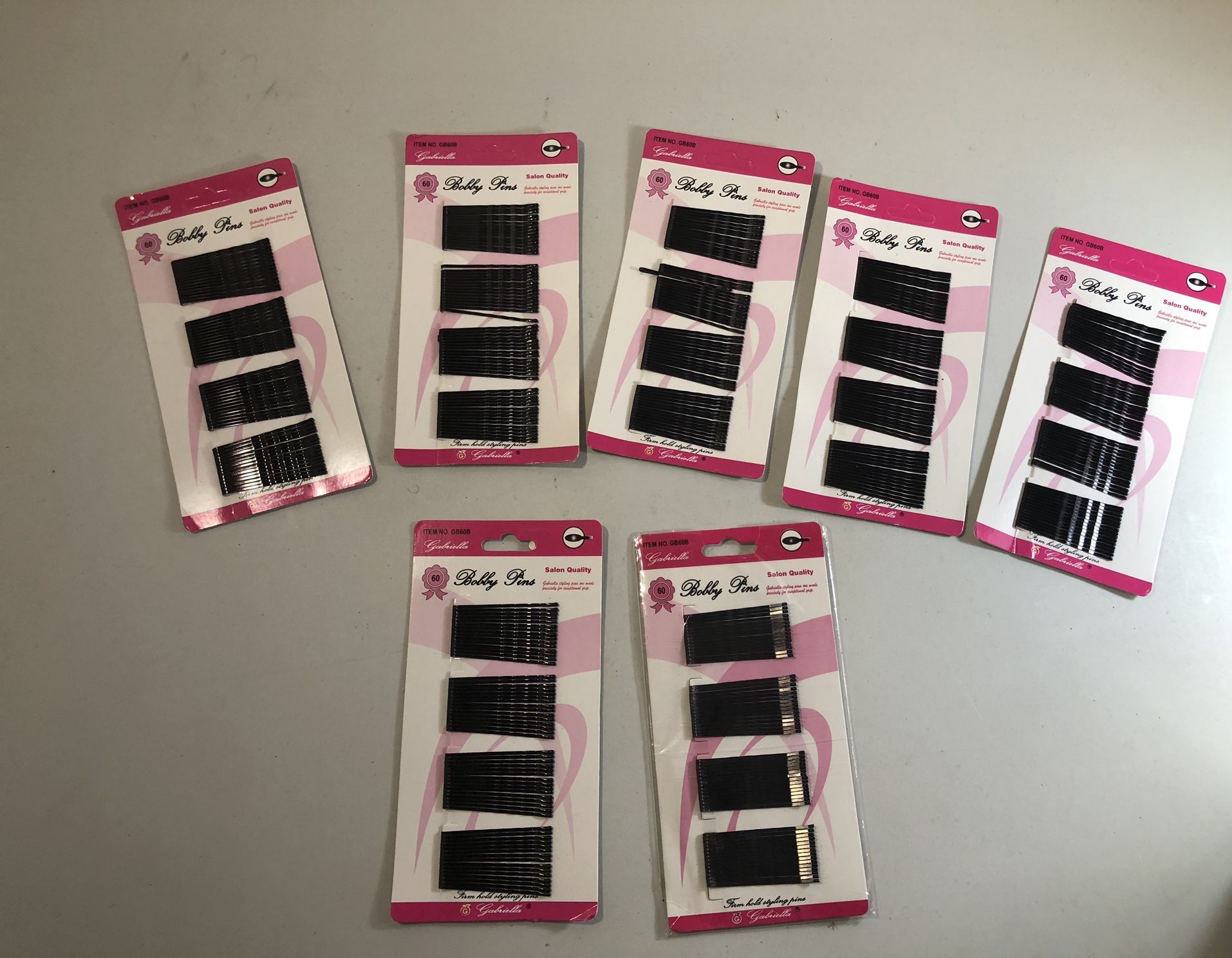 Gabriella Salon Quality Bobby Pins, Black, 60ct per pack 7 packs /Or Best Offer 