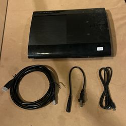 Sony PlayStation 3 Super Slim 500GB PS3 Black Console CECH-4001B w/ Cords(2