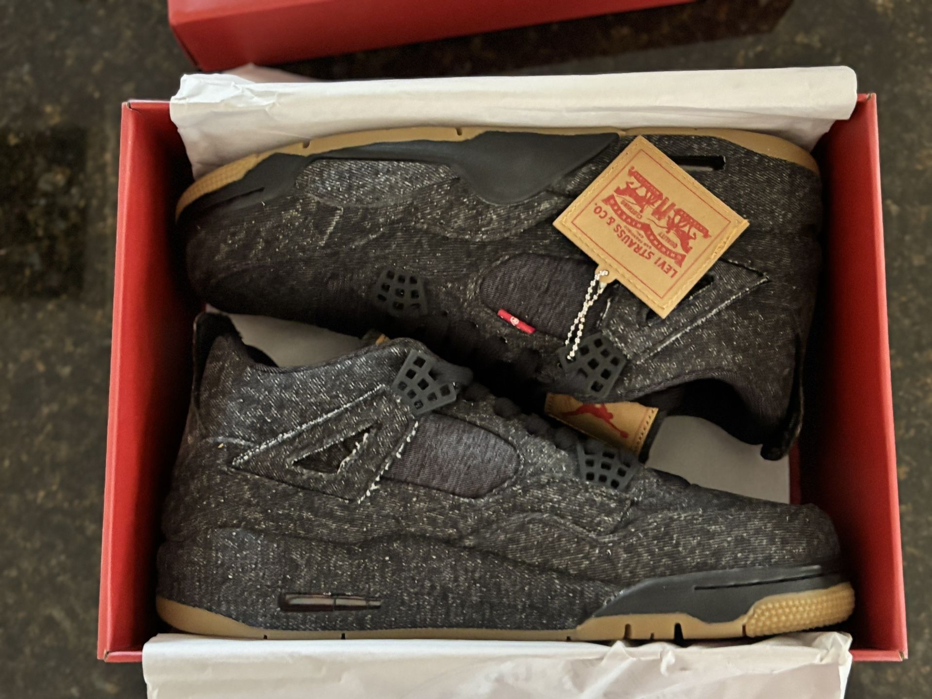 🔥 Levi’s x Air Jordan 4 Retro Black Denim – DS – Rare Collab