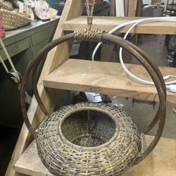 LOW PRICE MOVING- GORGEOUS HANGING PLANTER WICKER RATTAN