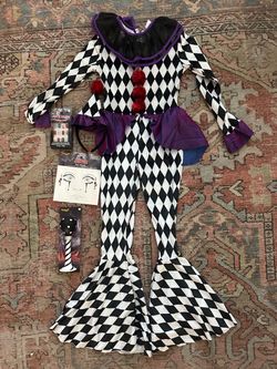 Kids Clown Costume + hat & accessories