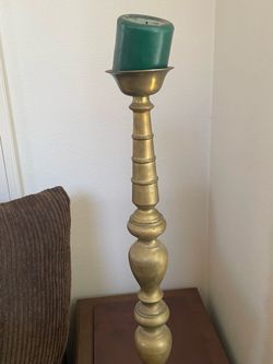 Vintage Tall Brass Floor Candlestick