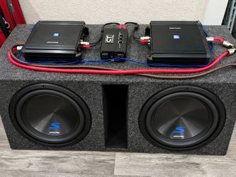 Dual Alpine S-Series Subwoofers with Amplifiers and Box