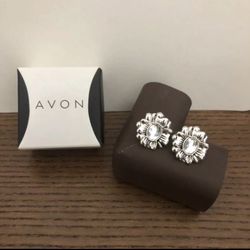 Avon Antiqued Floral Studs