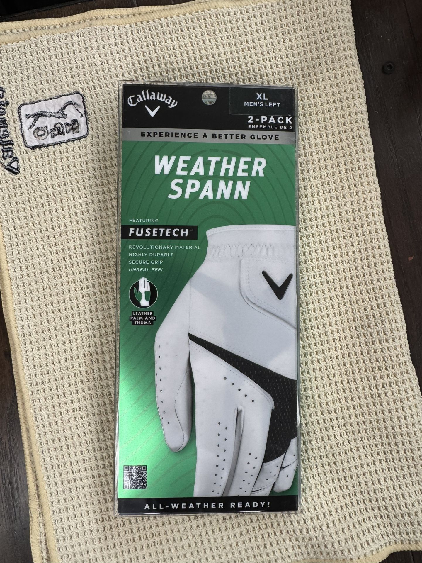 Brand New Callaway Weather Spann 2 Pack Golf Gloves Sz XL
