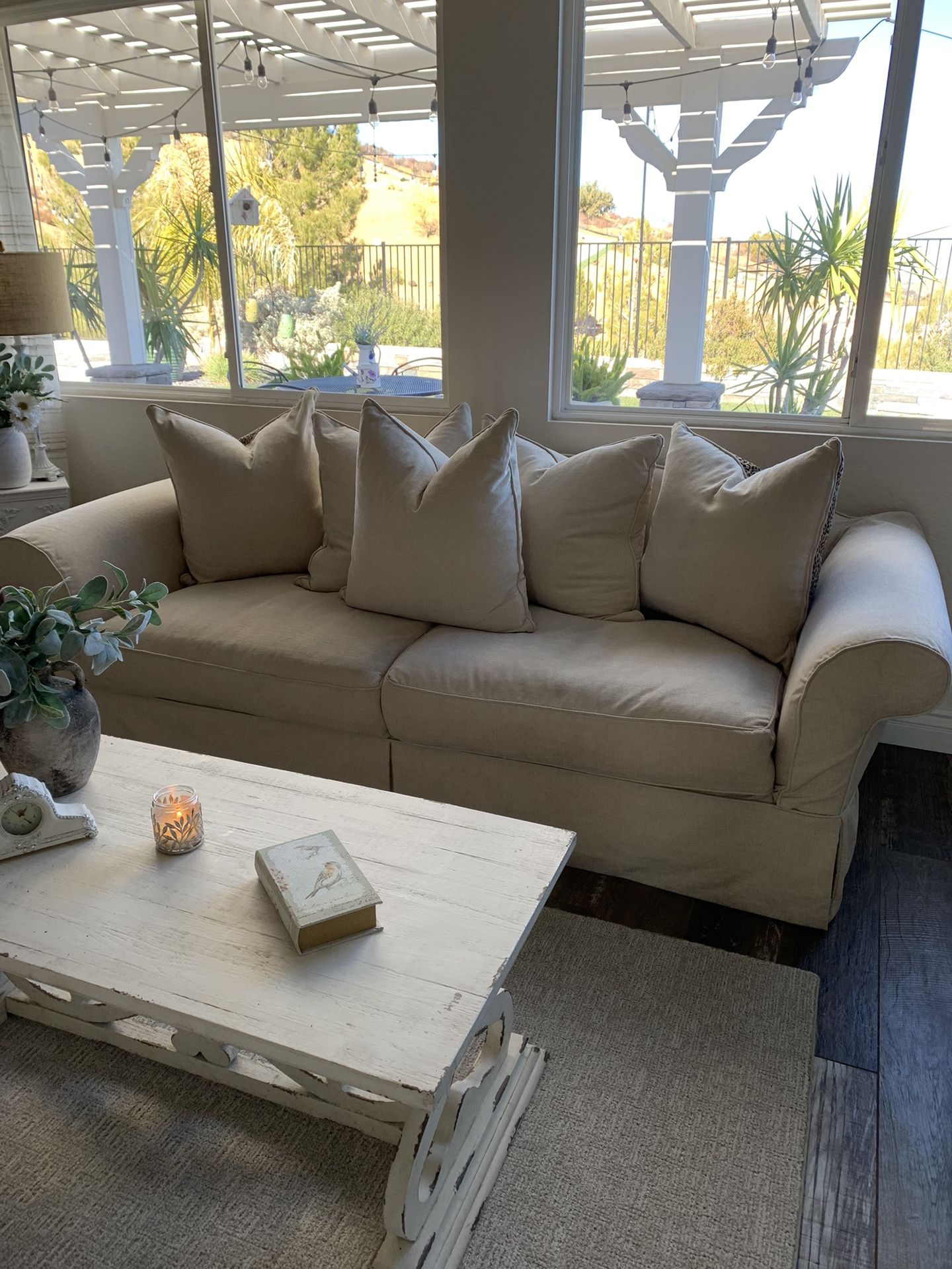 Sofa Pottery Barn Charleston Style Down Slipcover Sofa & Loveseat for