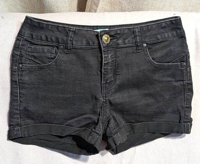 Women's Black Denim Jean Shorts - 3x pairs