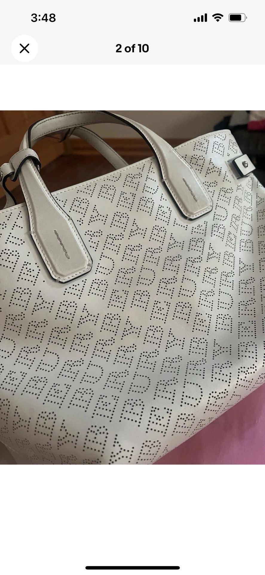 Burberry Banner Shoulder Bag Medium White Leather