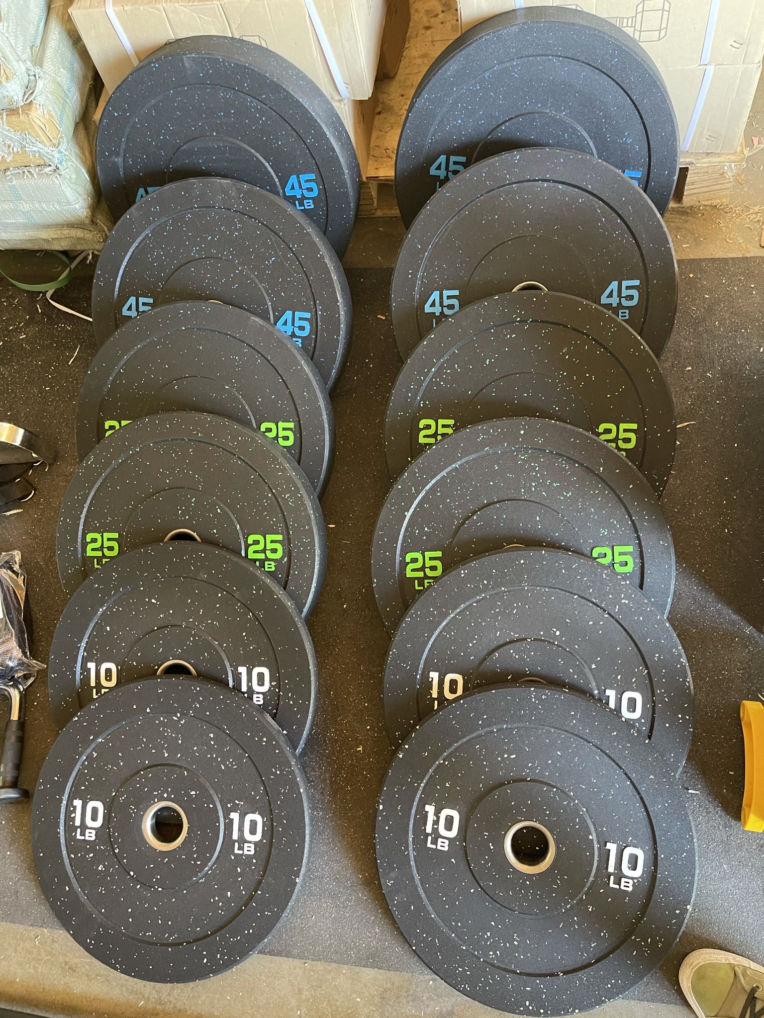 Bumper Plate Set With Barbell