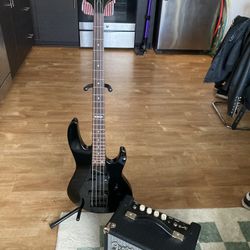 ESP LTD B-50 Bass Guitar + Fender Rumble 15 Amp