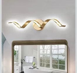 Dimmable Gold Bathroom Light Fixtures, 24 inch Spiral