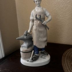 Vintage Porcelain Figurine Of Blacksmith 