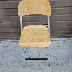 Mid-century Directors Style Wooden & Metal Fold Up Production Chair ! Circa 1960's! 