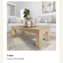 Plank & Beam Modern Coffee Table - Blonde Wirebrush