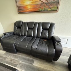 (2) Electric Leather Reclining Sofas – FREE – Both NEED GONE ASAP