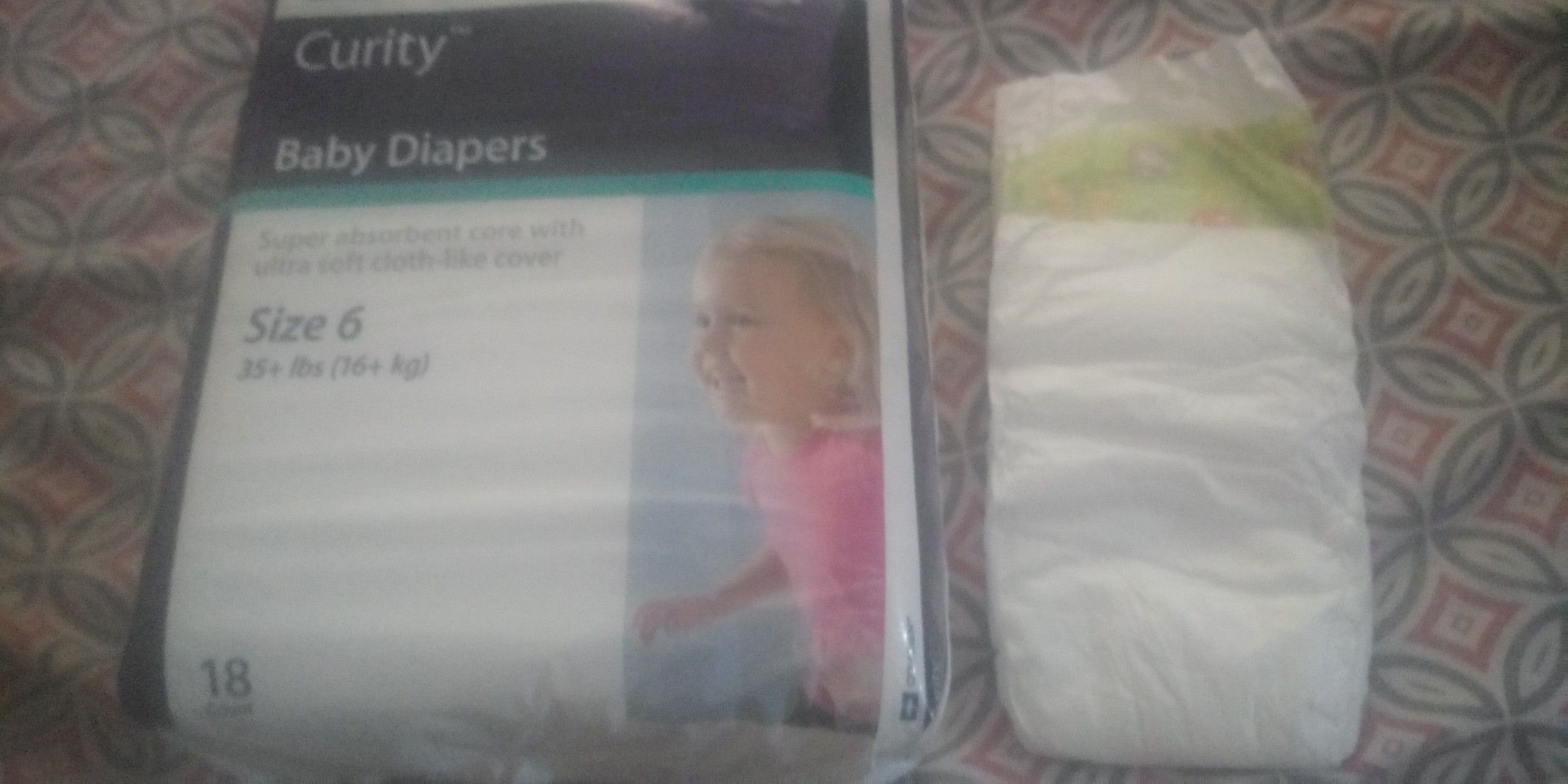 Diapers size 6 of 18 count