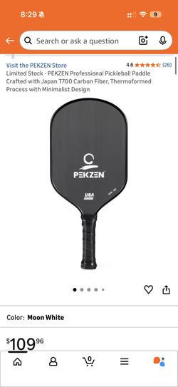 Limited Stock - PEKZEN Professional Pickleball Paddle Crafted with Japan T700 Carbon Fiber, Thermoformed Process with Minimalist Design