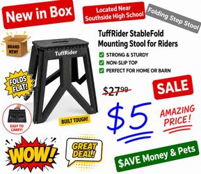 New TuffRider StableFold Mounting Stool for Riders Step Stool with Handle