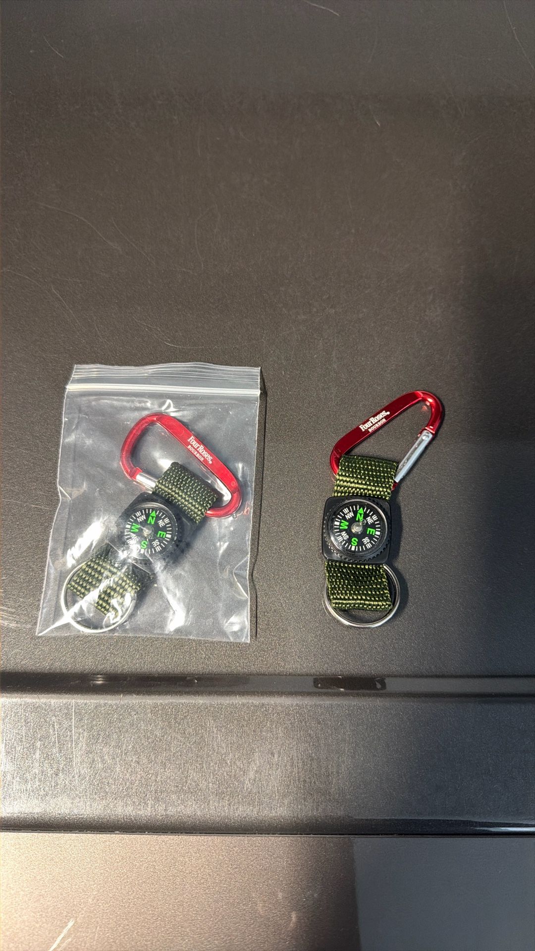 Brand New Four Roses Bourbon Compass Spring Link Key Chain