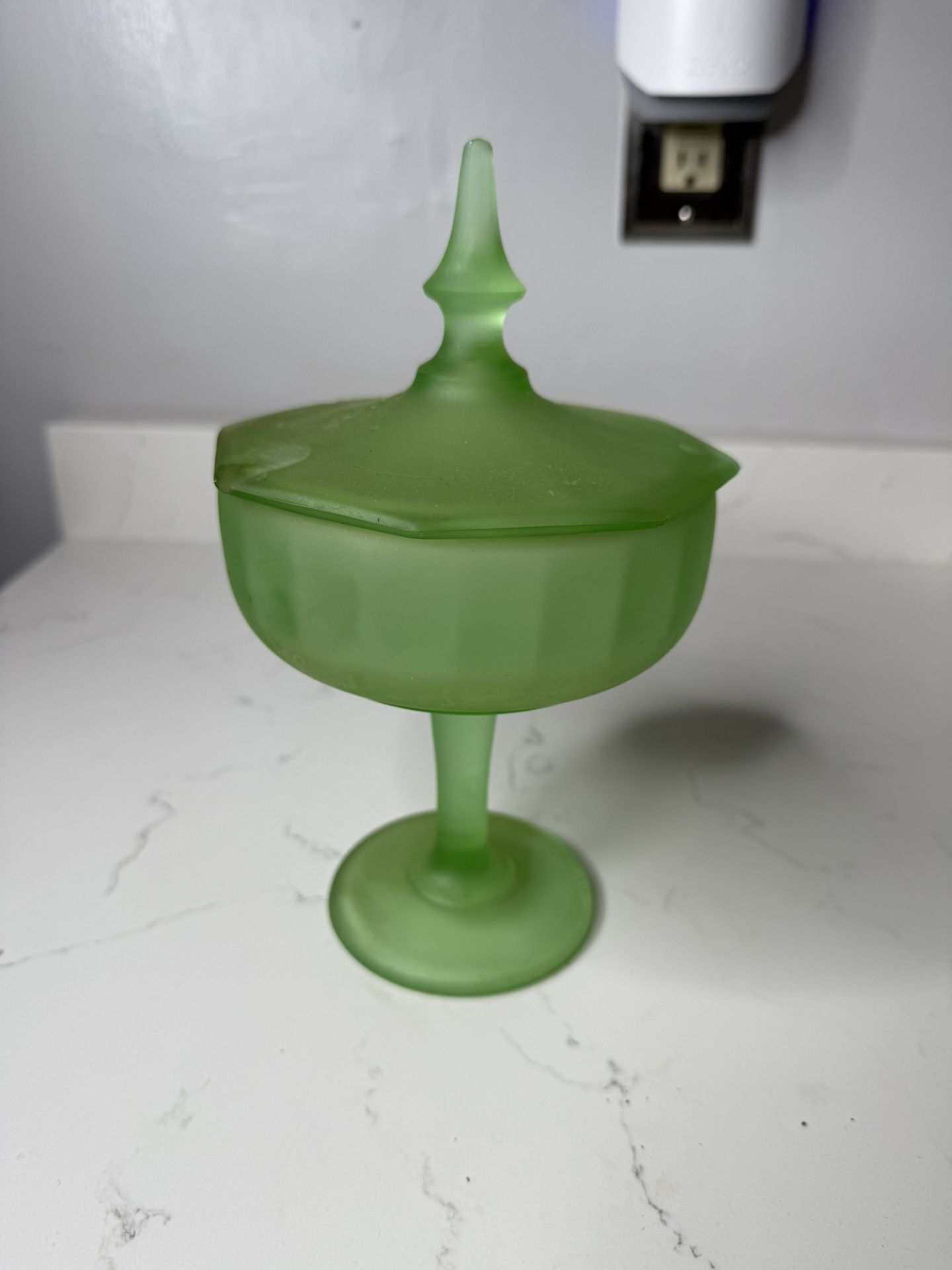 Small Vintage Uranium Glass Candy Dish
