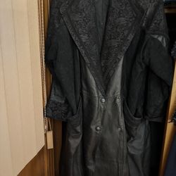 Leather Coat Long Size 26/28