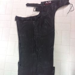 Woman's Black Leather Chaps 