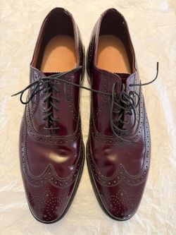 Allen Edmonds Lloyd Mens Burgundy Wingtip Oxford Shoes Sz 11.5 B