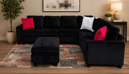 Nice modular velvet sectional sofa features a storage ottoman can be delivered for an additional cost Presio 300