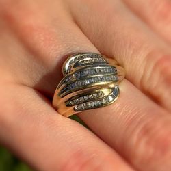 Jewelry 10K solid Yellow Gold 1 CTW Diamond Ring sz 6