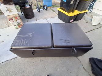 Leather storage ottoman