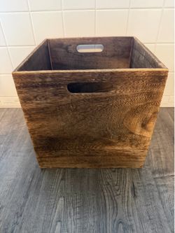 Wooden Storage Crate with Handles