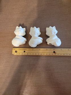 3 Bisque Ready-to-paint Racoon Macrame Beads