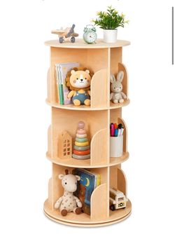 Brand new Stepwise Kids Rotating Bookshelf, 360° Display 3 Tier Bookcase Storage