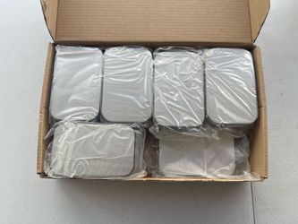 Rectangular hinged tin boxes with lids