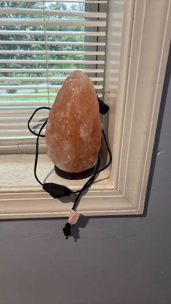 Himalayan Pink Salt Lamp with Wood Base