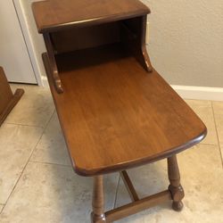 Vintage Solid Wood End Table MCM / Nightstand / Side Table Two Tier 